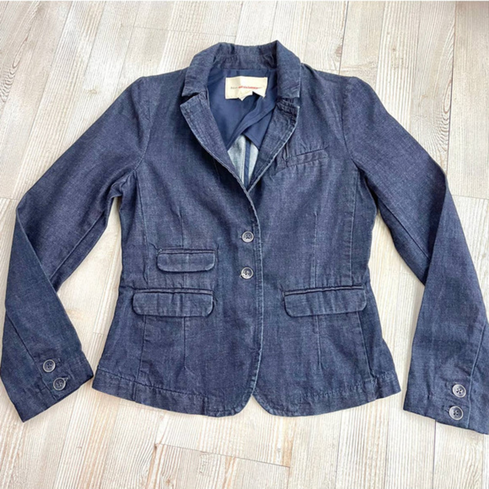 STUNNING FITTED PILCRO ANTHROPOLOGIE DENIM JACKET XS